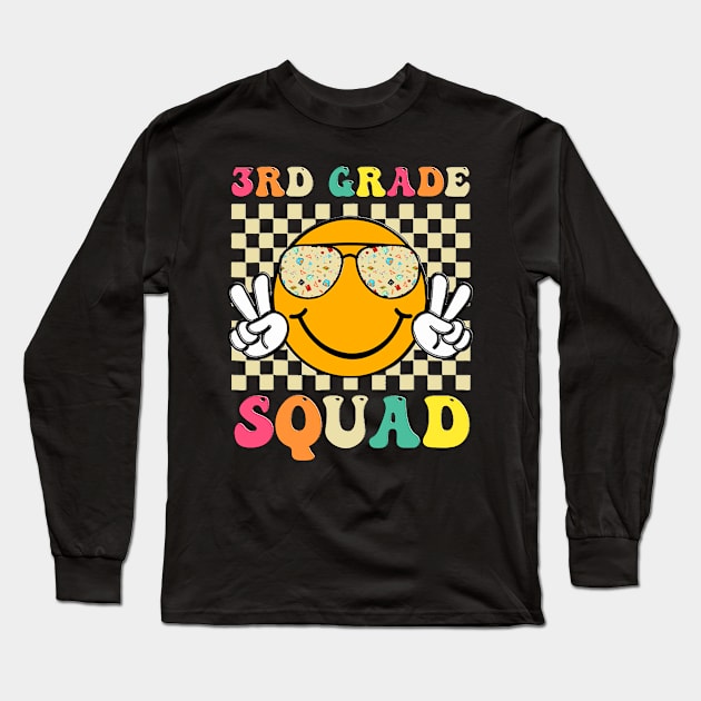 Third Grade Retro Smile Face 3rd Grade Back To School Long Sleeve T-Shirt by masterpiecesai